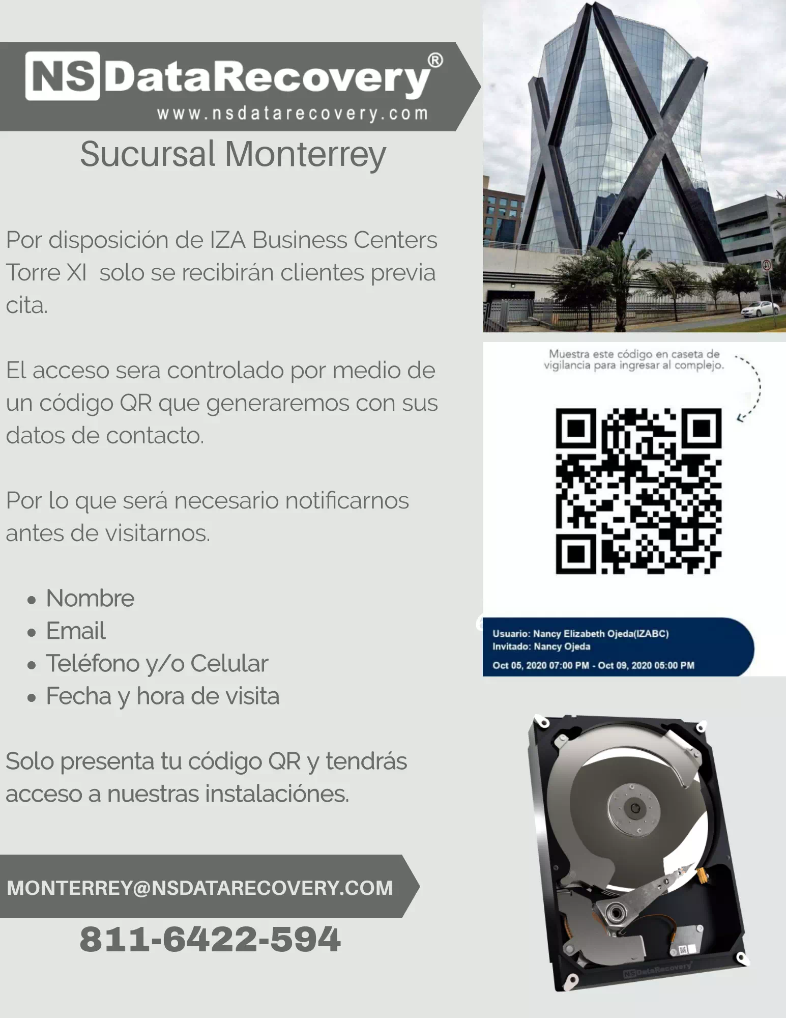 Código QR de acceso a Torre XI